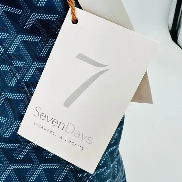 Seven Days Lifestyle & Dreams Vegan Leather BLUE Tote Large Handbag Pockets! NWT - Picture 5 of 16